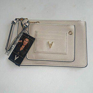 Vanessa Williams Lush Collection Zip Pouch‎ Beige NWT
